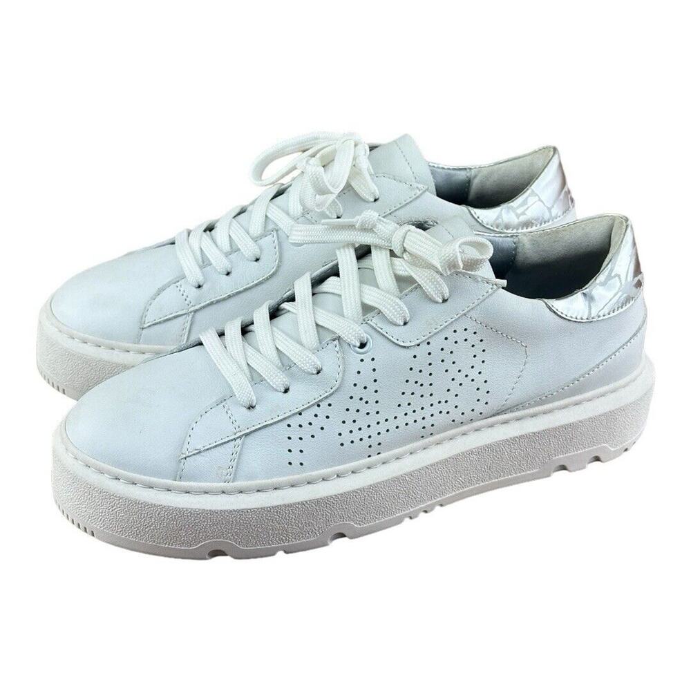 P448 Aerial Low Top Leather Sneakers Shoe White Size Wo’s 10.5-11|Men 8.5 41 - Picture 2 of 7